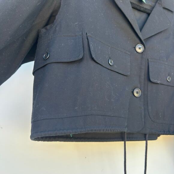 Vintage Ralph Lauren Cropped Utility Cargo Jacket Hong Kong Cotton Medium Black - Picture 11 of 11